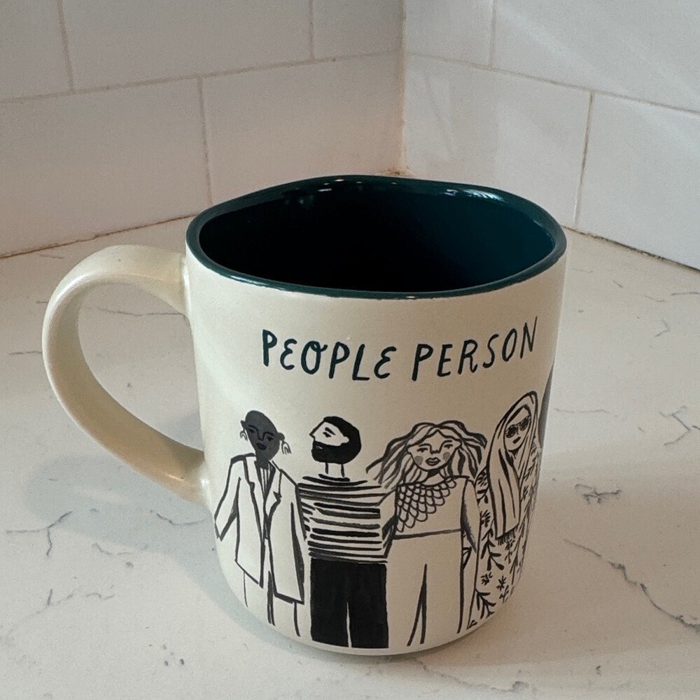 People Person Ceramic Mug - Cream and Black